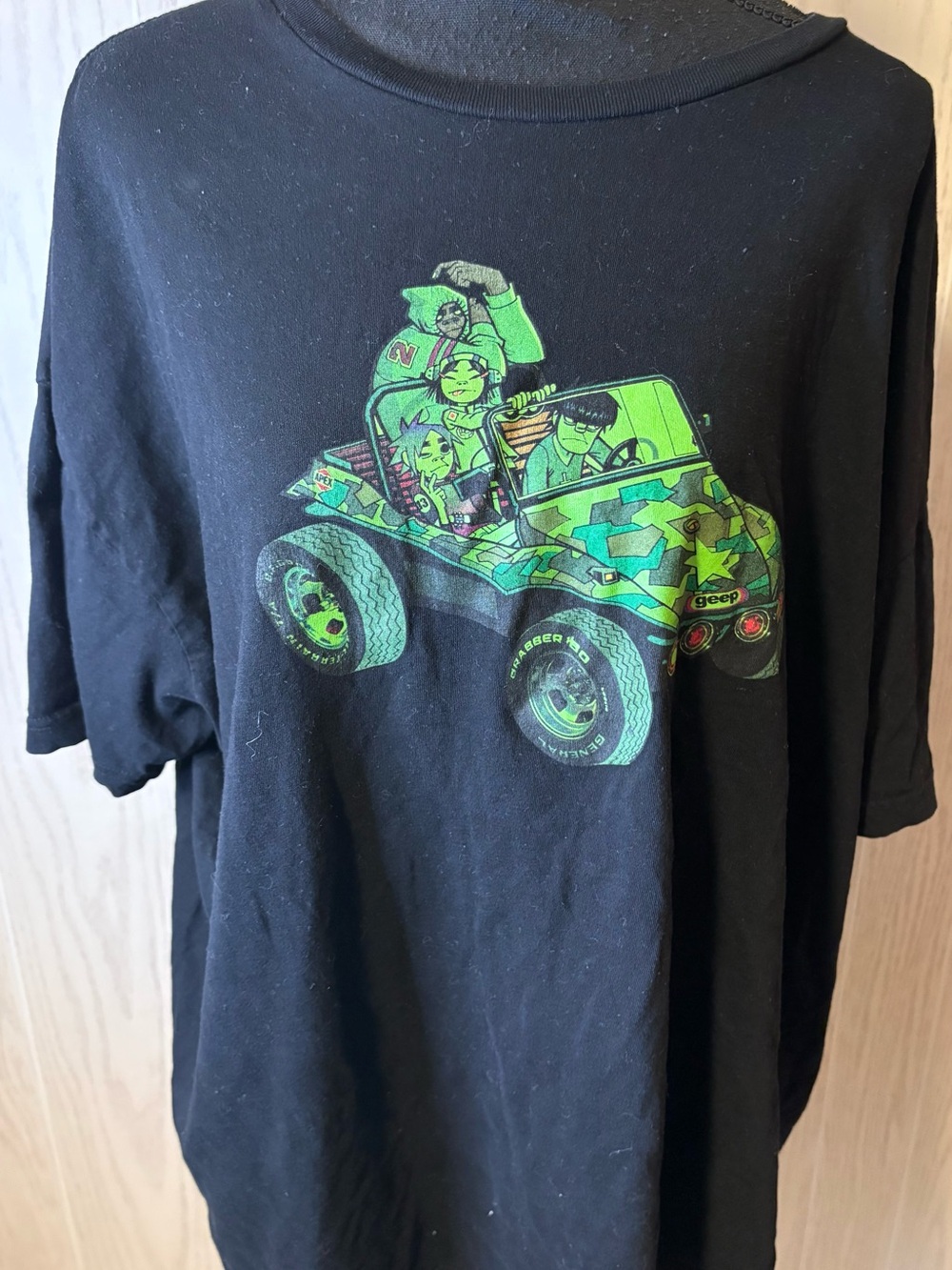Gorillaz Geep Army Jeep Graphic Band T-Shirt Black Camo Tee Rare 3X
